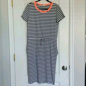 Midi tie-waist t-shirt dress with pockets